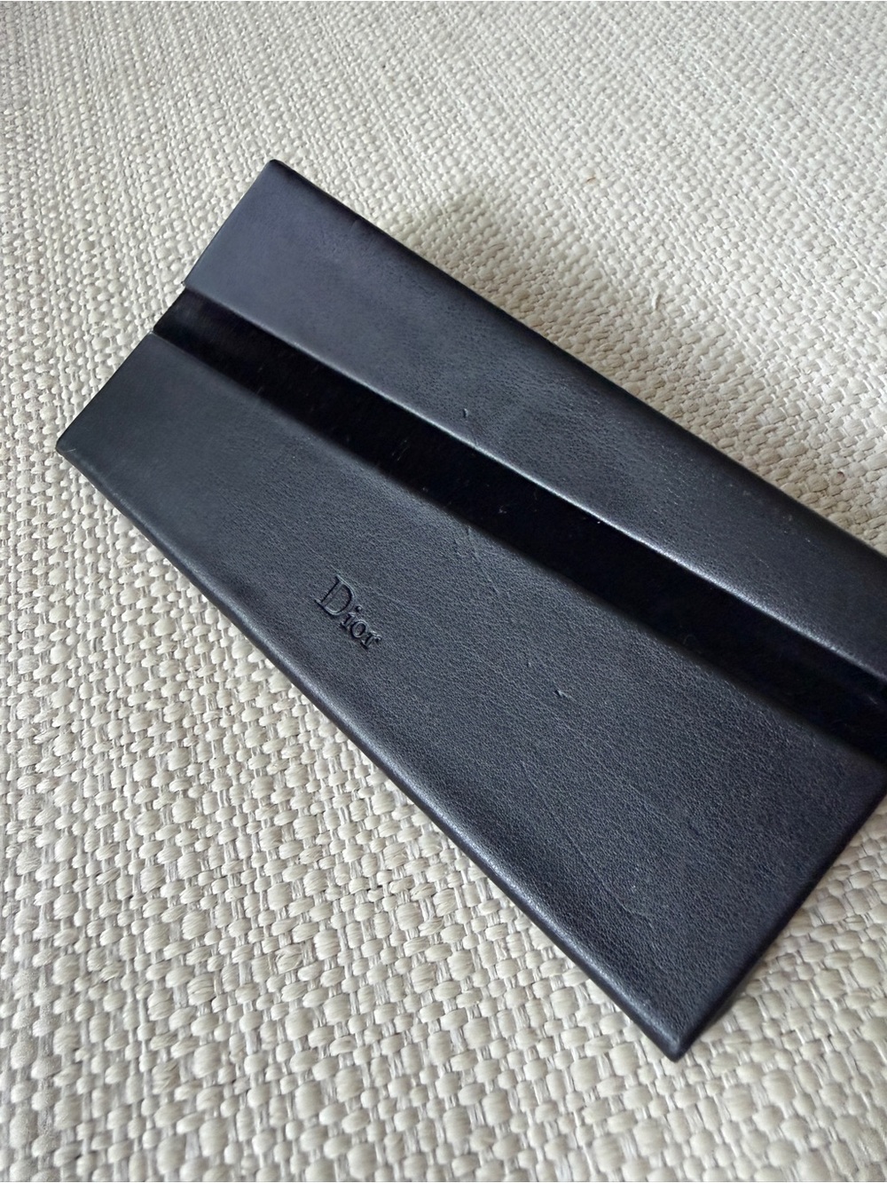 Dior Black Leather Eyewear Sleeve hardcase empty